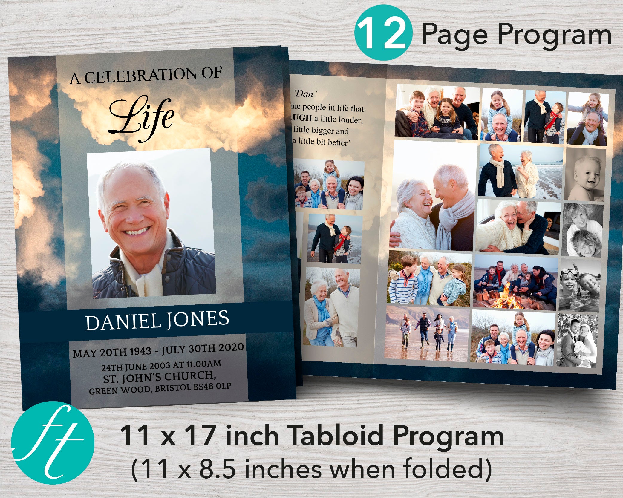 12 Page Funeral Program Template for Word – Funeral Templates