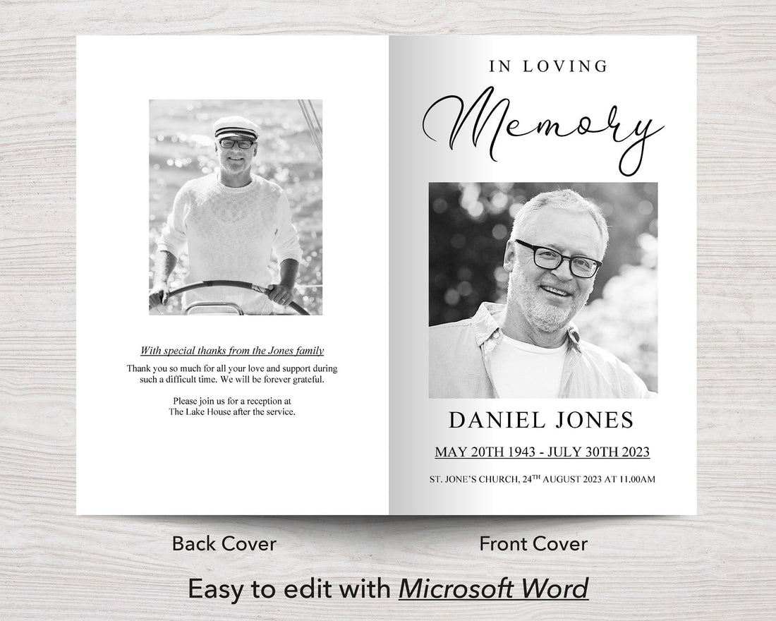 4 Page Modern Funeral Program Template Funeral Templates 4 Page Modern Funeral Program Template Funeral Templates