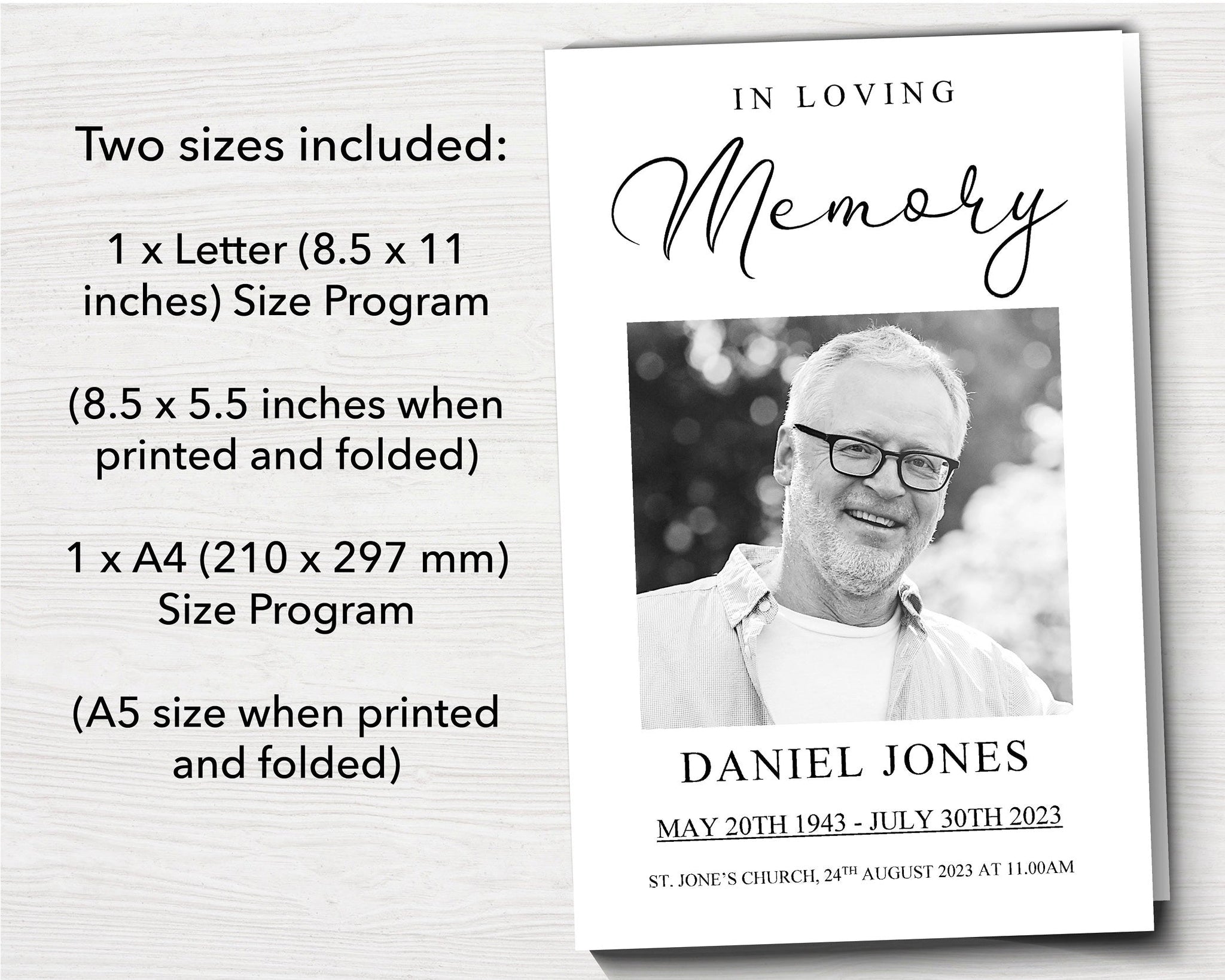 4 Page Modern Funeral Program Template – Funeral Templates