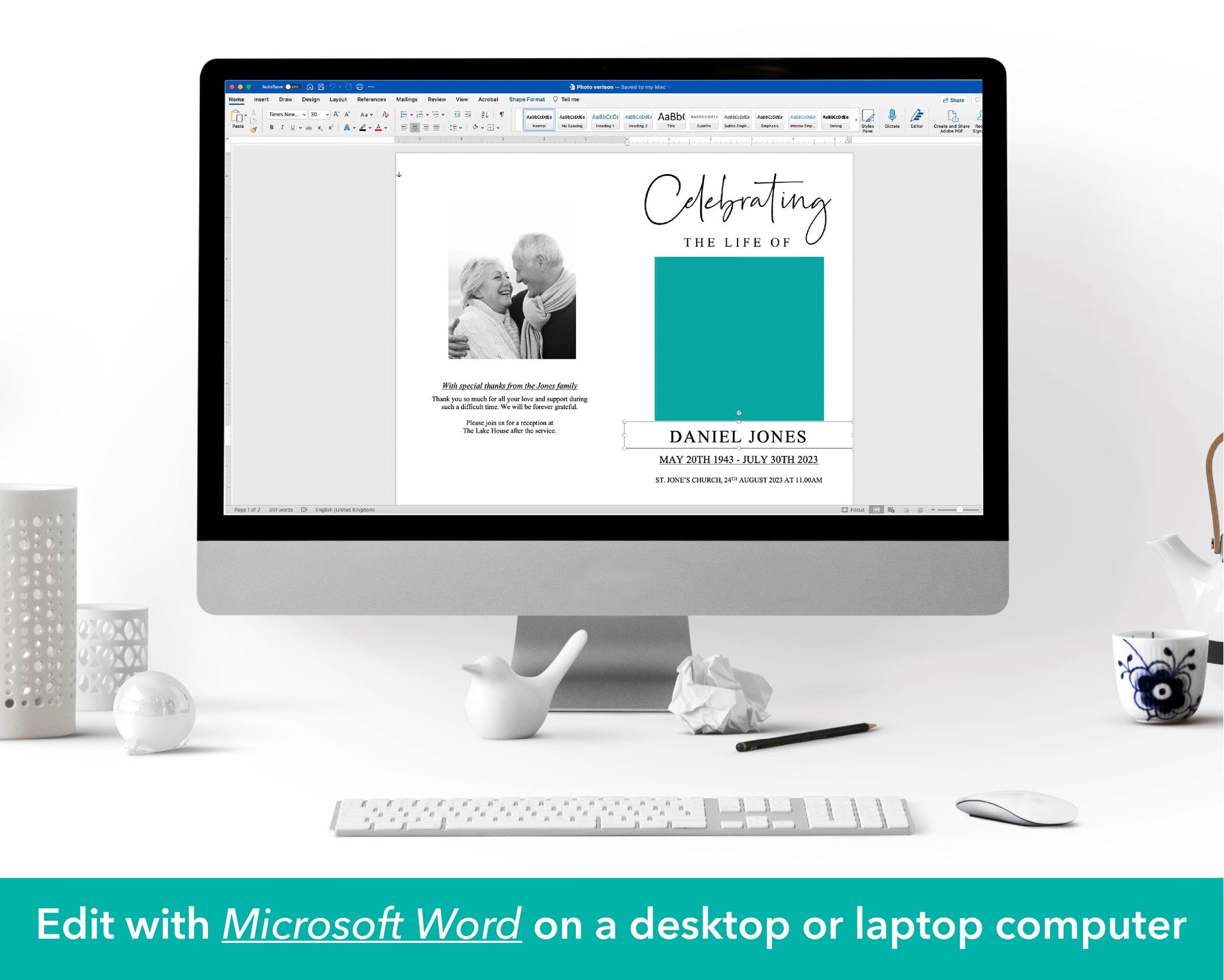 4 Page Timeless Funeral Program Template – Funeral Templates