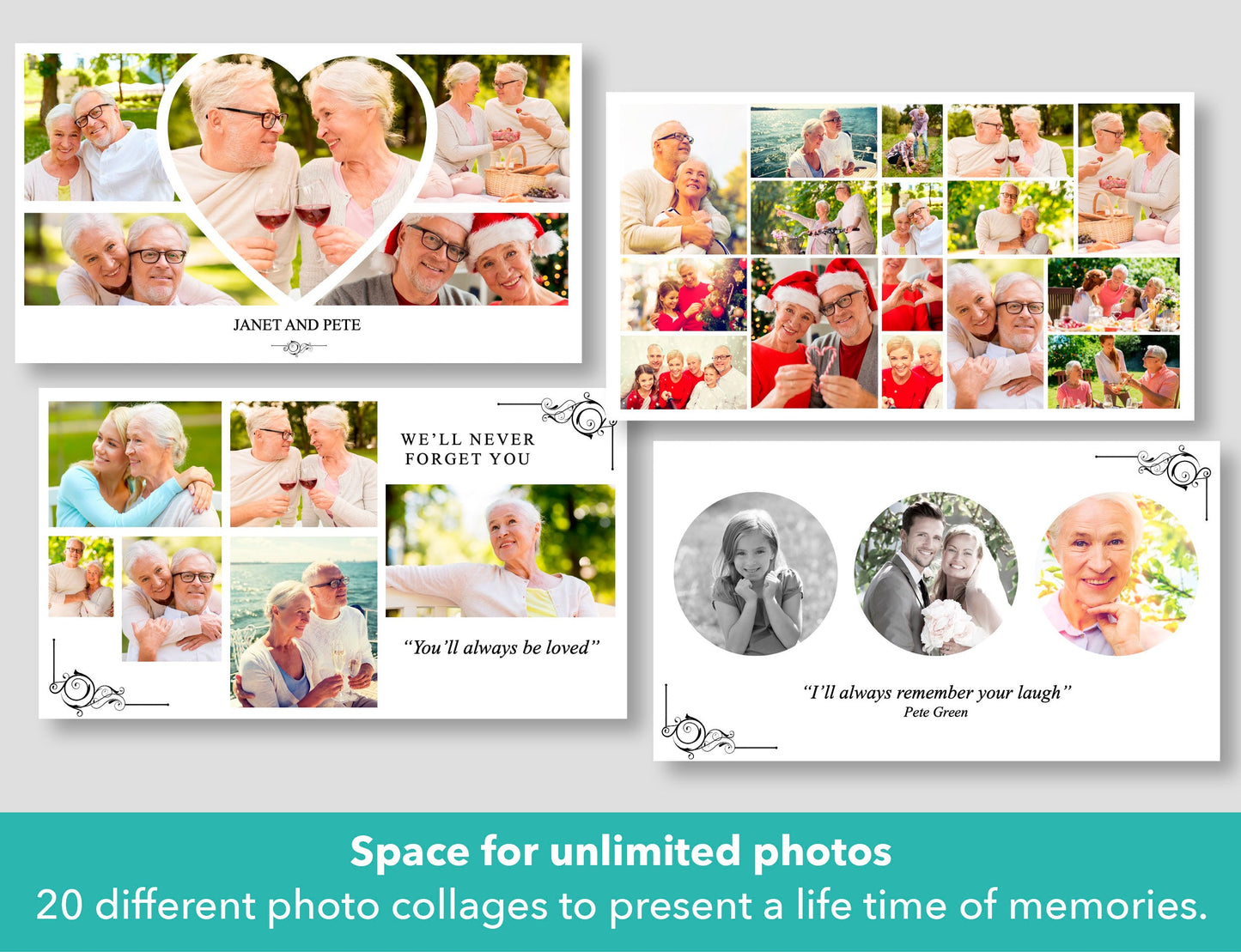 Premium Funeral Slideshow Template in Black Ornate