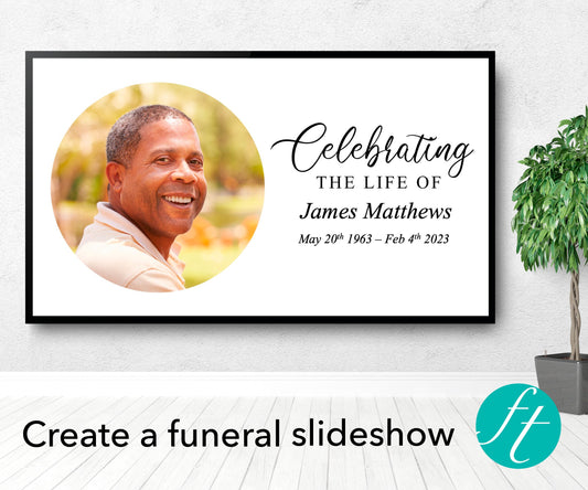 Premium Funeral Slideshow Template in Classic White