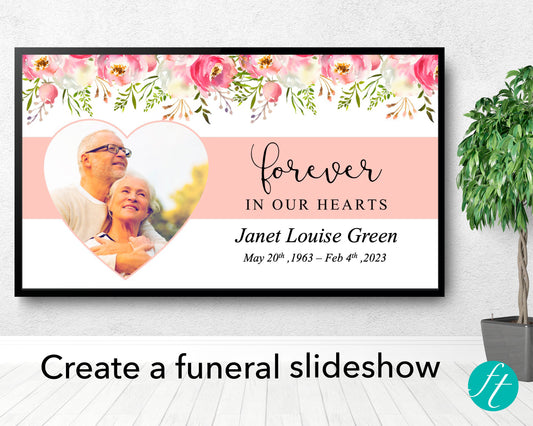 Premium Funeral Slideshow Template in Floral Burst