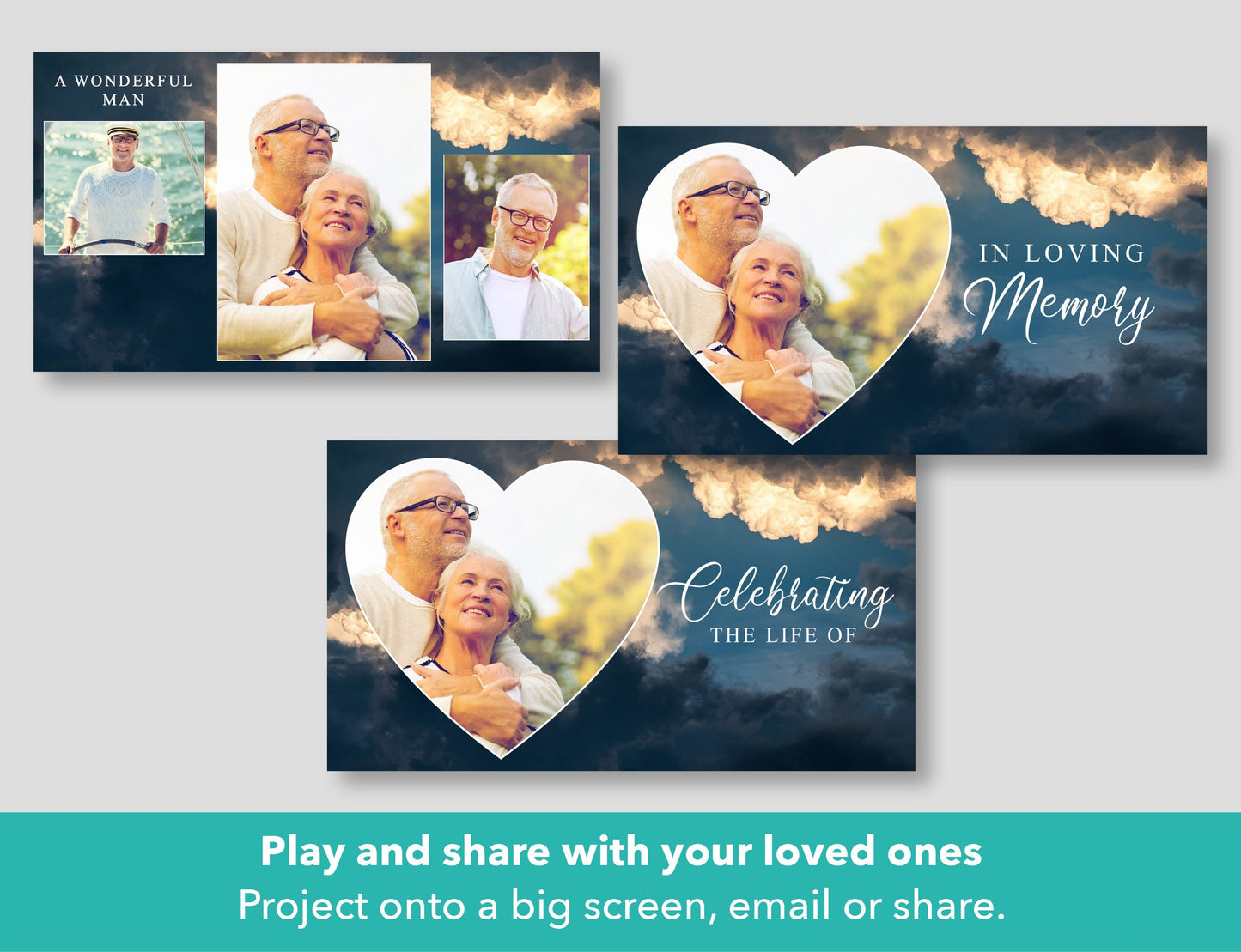 Premium Funeral Slideshow Template with Blue Sky