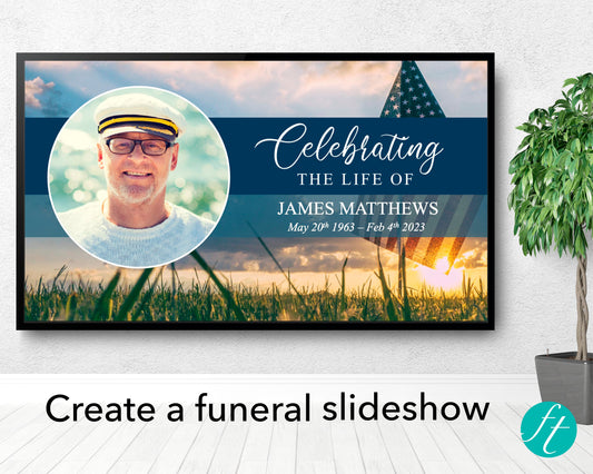 Premium Funeral Slideshow Template with Military Theme