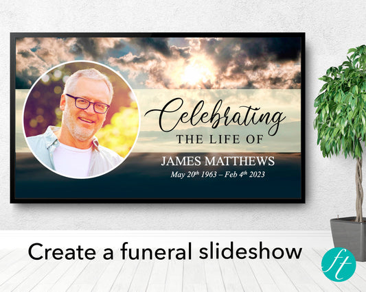 Premium Funeral Slideshow Template with Mountain Top View