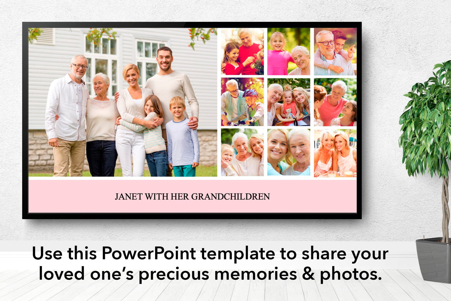 Premium Funeral Slideshow Template with Pink Band