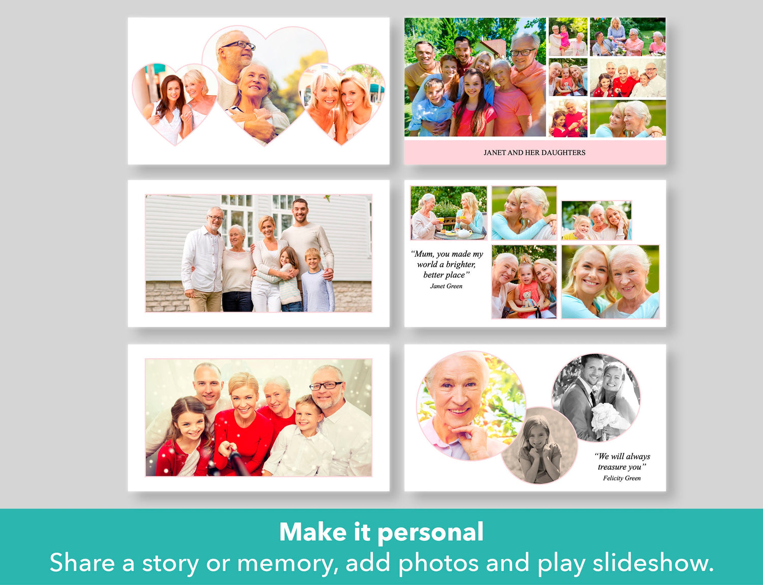 Premium Funeral Slideshow Template with Pink Band