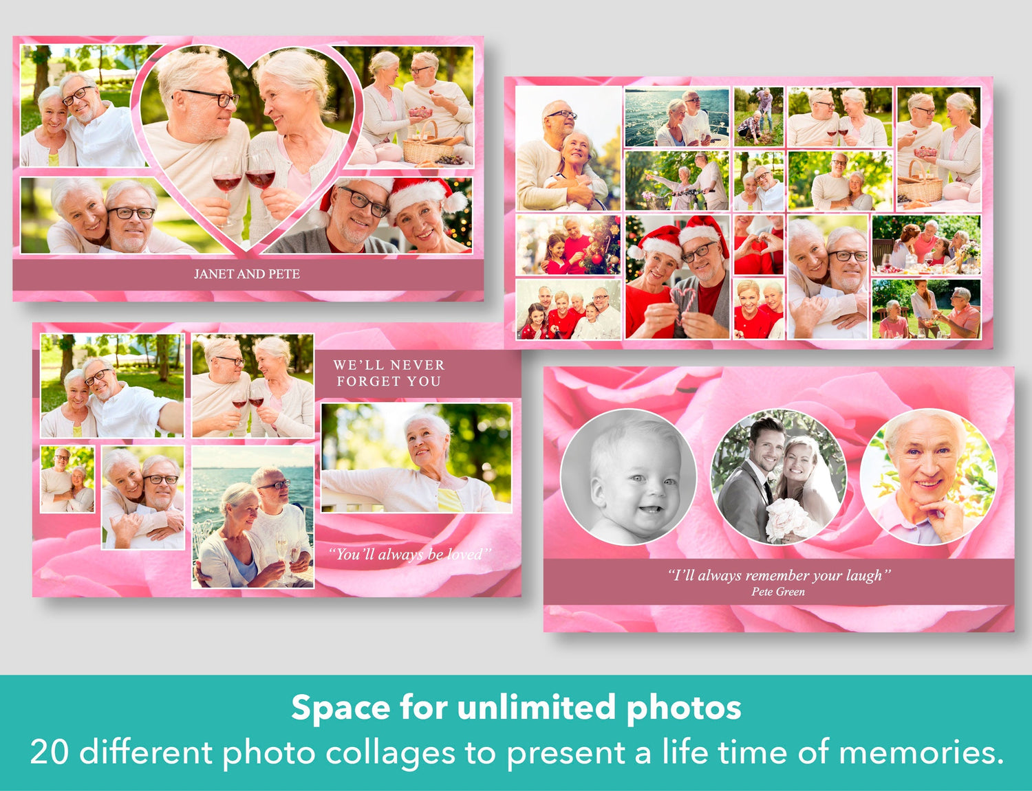 Premium Funeral Slideshow Template with Pink Roses