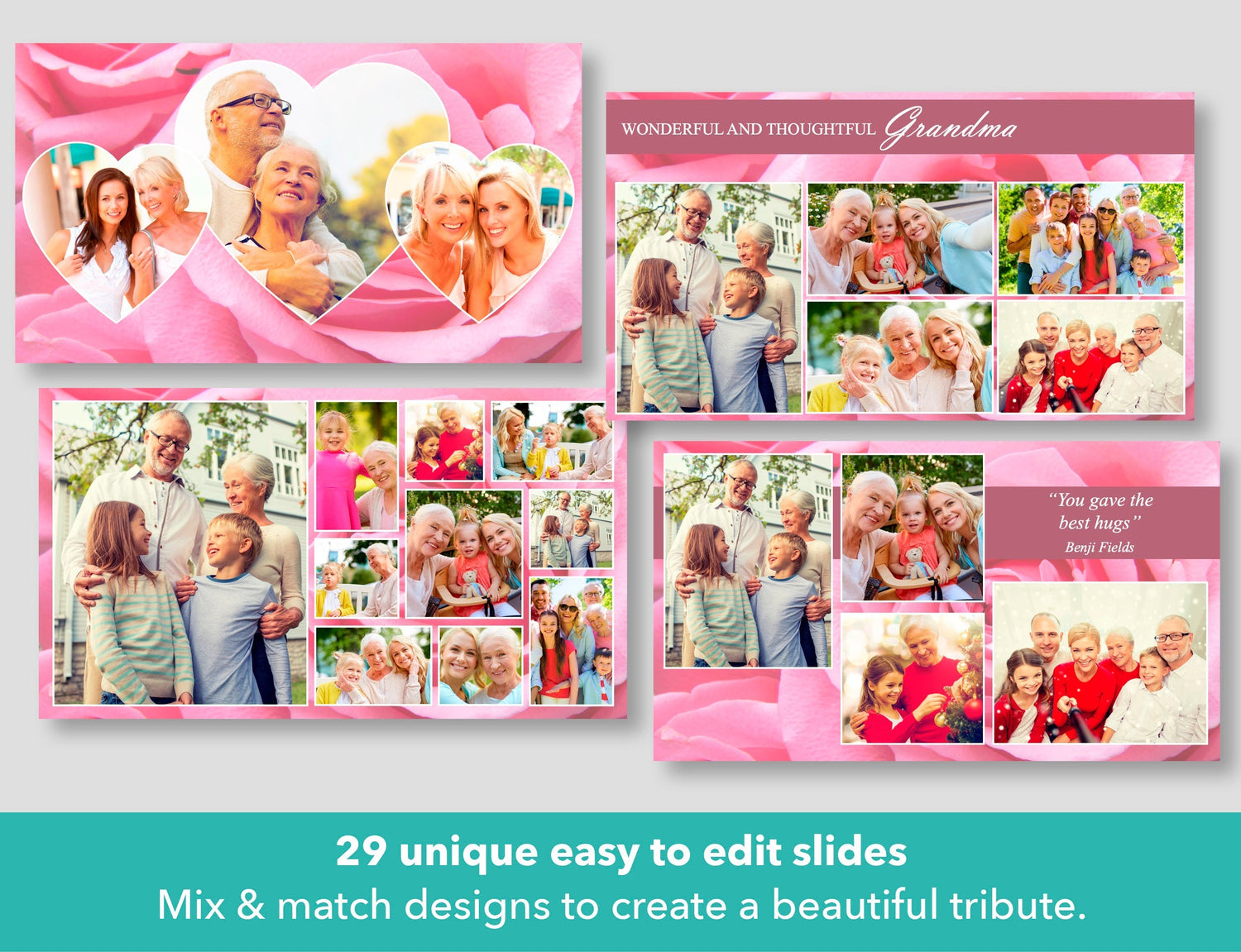 Premium Funeral Slideshow Template with Pink Roses