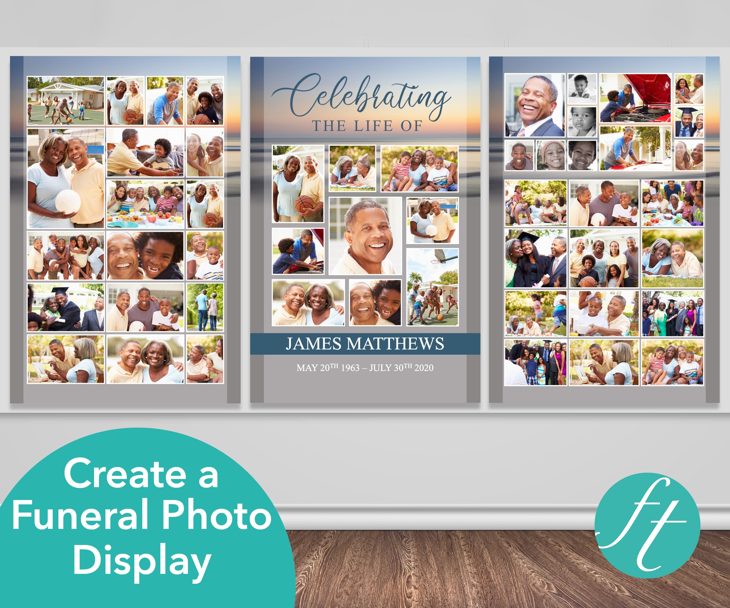 Funeral Photo Display | Beach Sunset – Funeral Templates