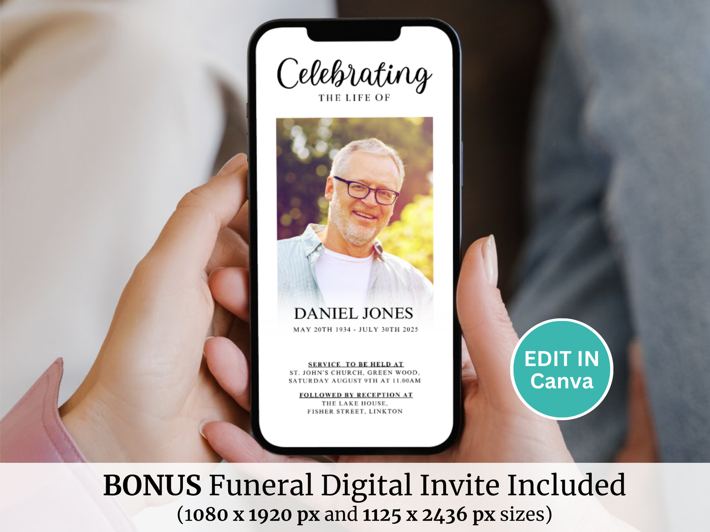 Classic Funeral Poster Bundle (Canva Templates)