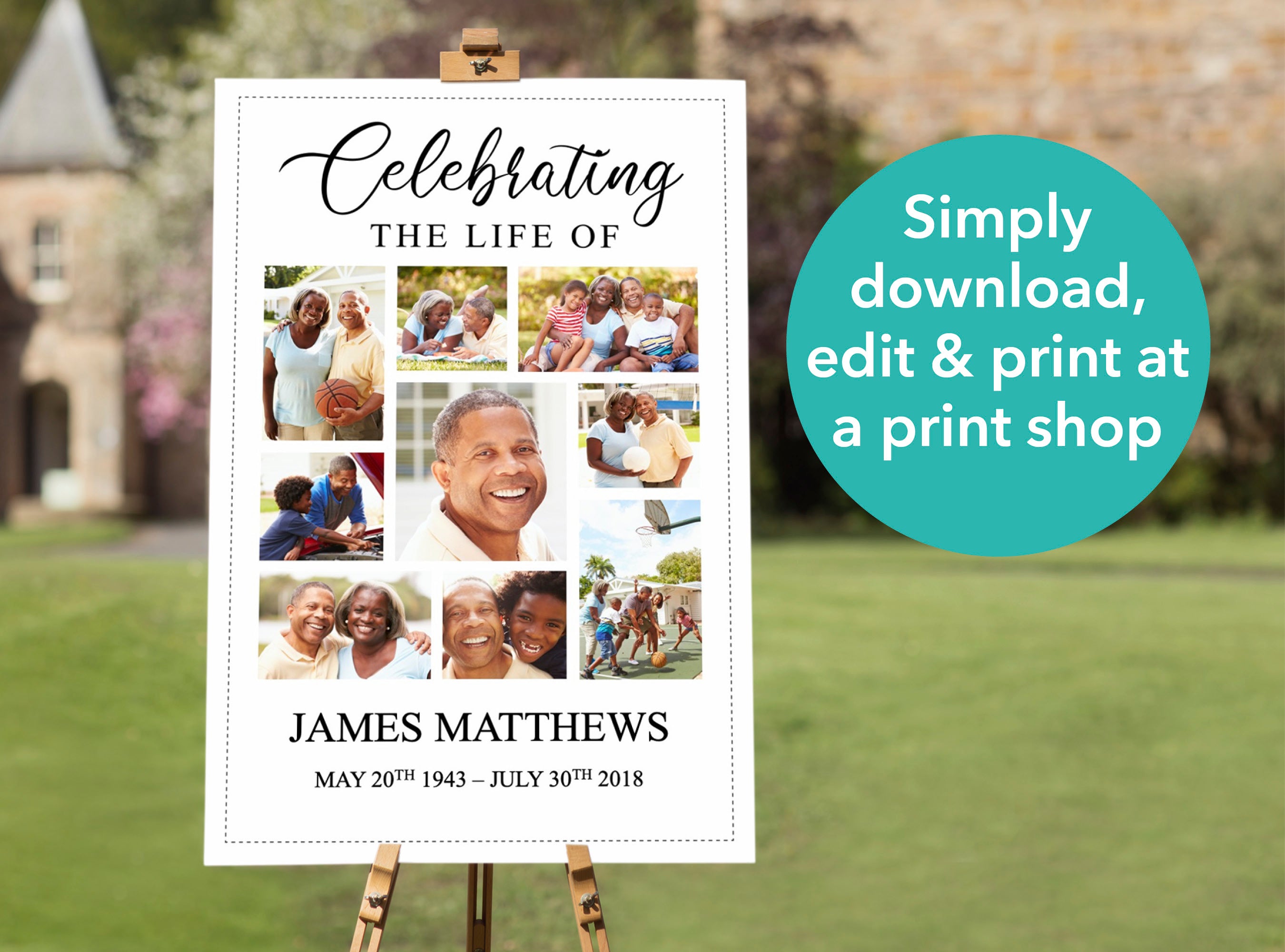 Funeral Memory Board in Classic White Funeral Templates Funeral Memory Board in Classic White Funeral Templates