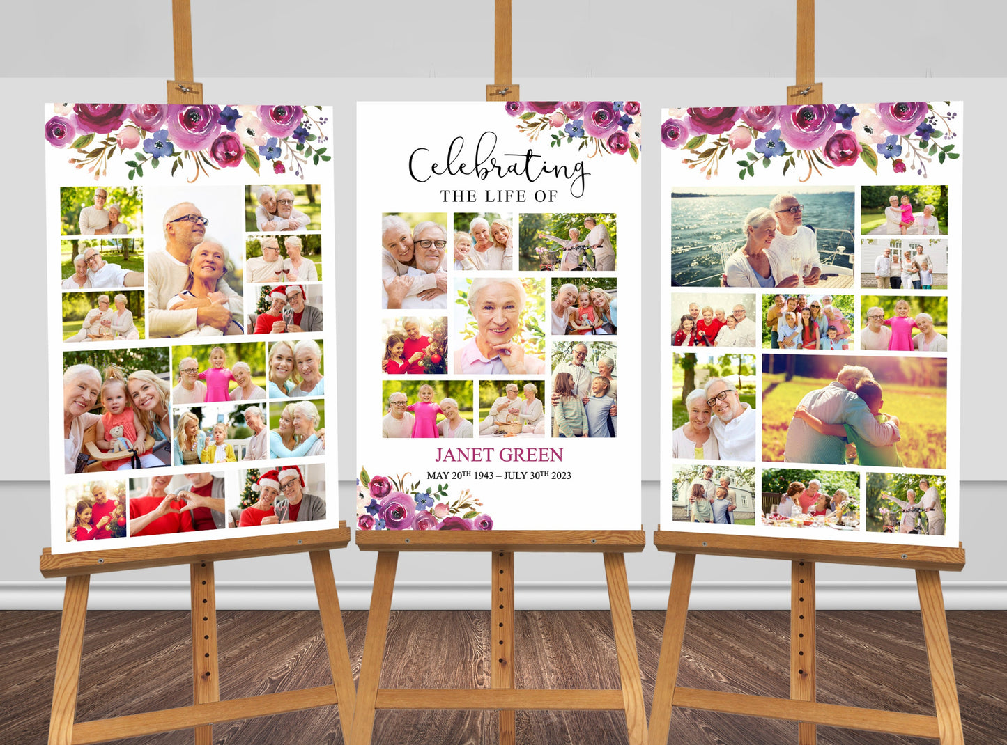 Funeral Memory Board with Floral Display