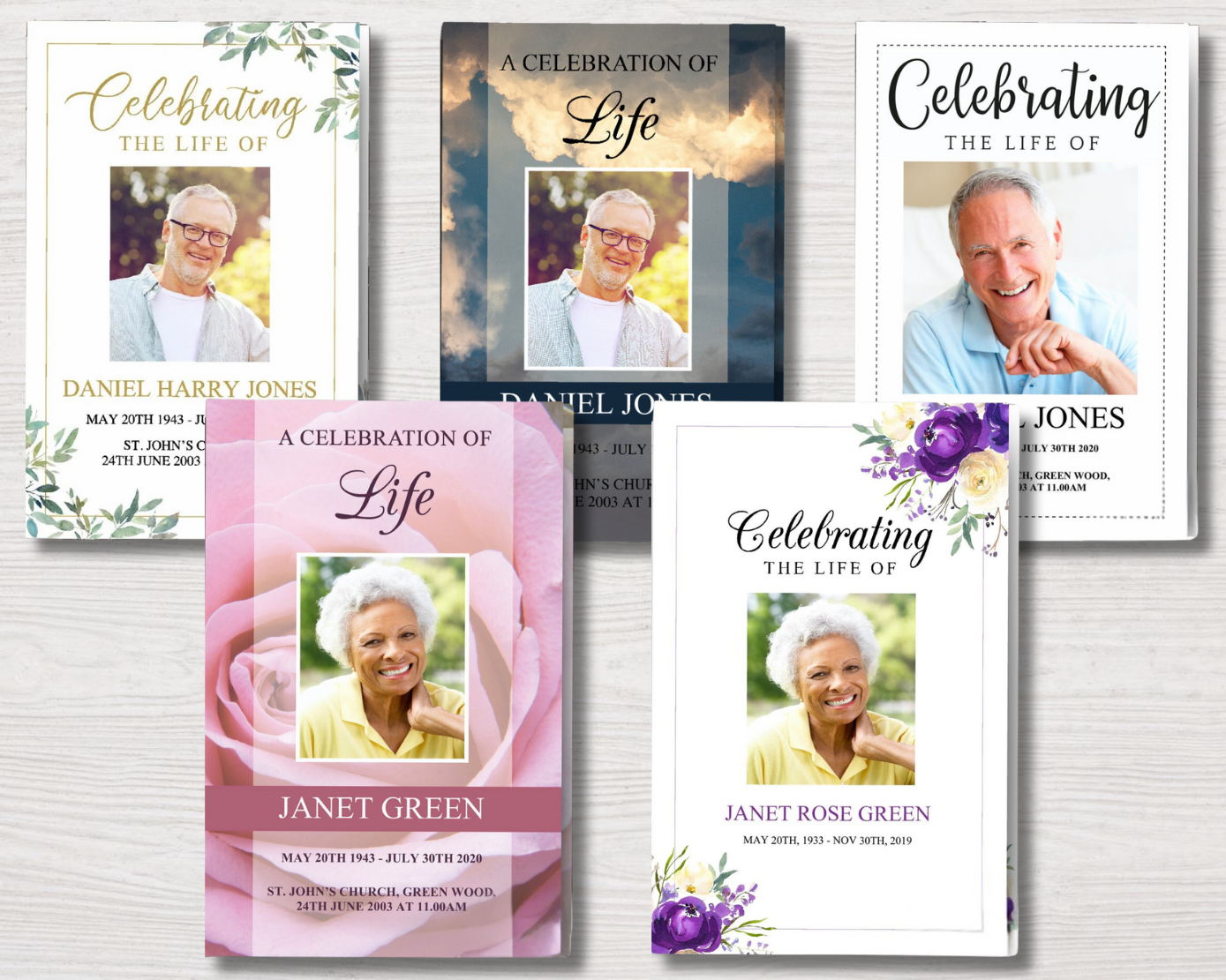 Top Five 4-Page Funeral Program Templates (Commercial Licenses)