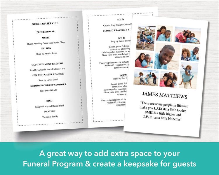 Photo Collage Insert for a Funeral Program Template – Funeral Templates