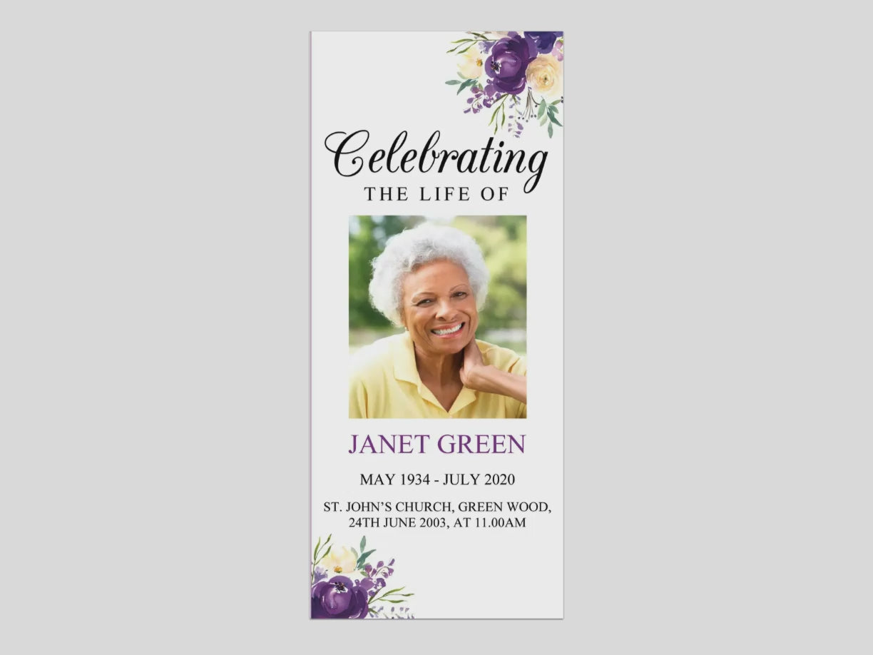11x17 Trifold Purple Bloom Funeral Program Template Funeral Templates 11x17 Trifold Purple Bloom Funeral Program Template Funeral Templates