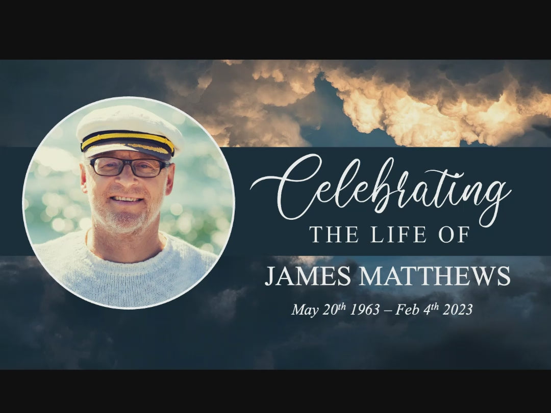 Funeral Slideshow Template with Blue Sky Background