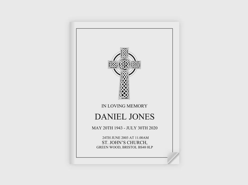 8 Page Catholic Funeral Program Template (11 x 17 inches)