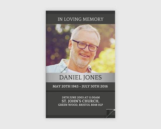 8 Page Classic Grey Funeral Program Template