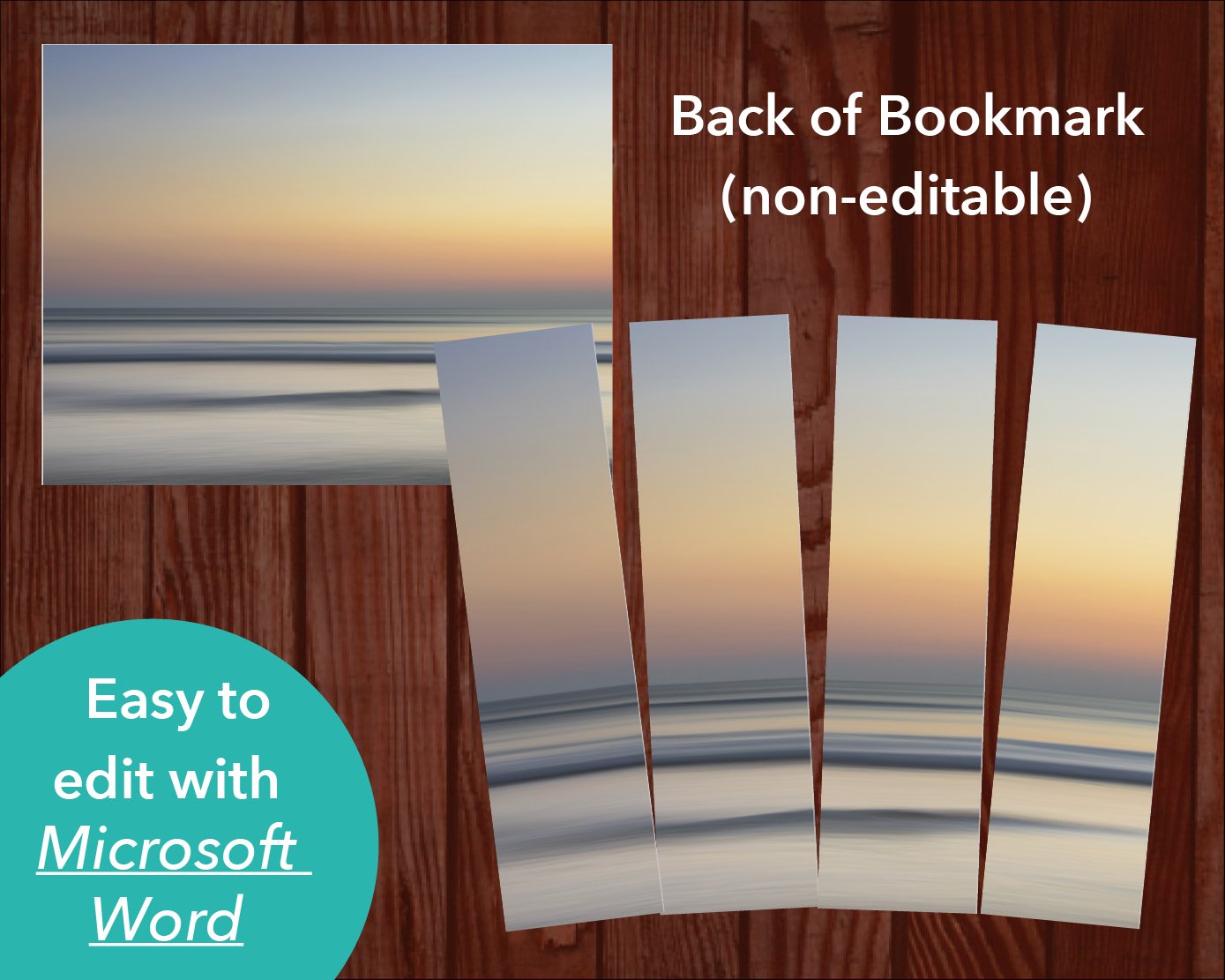 Beach Sunset Funeral Bookmark