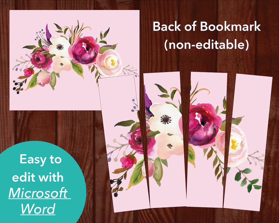 Pink Bloom Funeral Bookmark