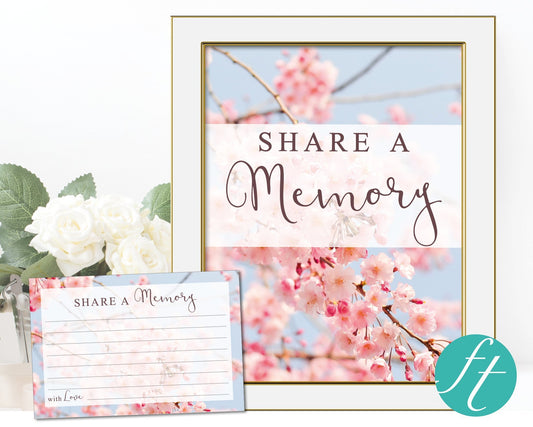 Cherry Blossom Share a Memory Sign and Cards