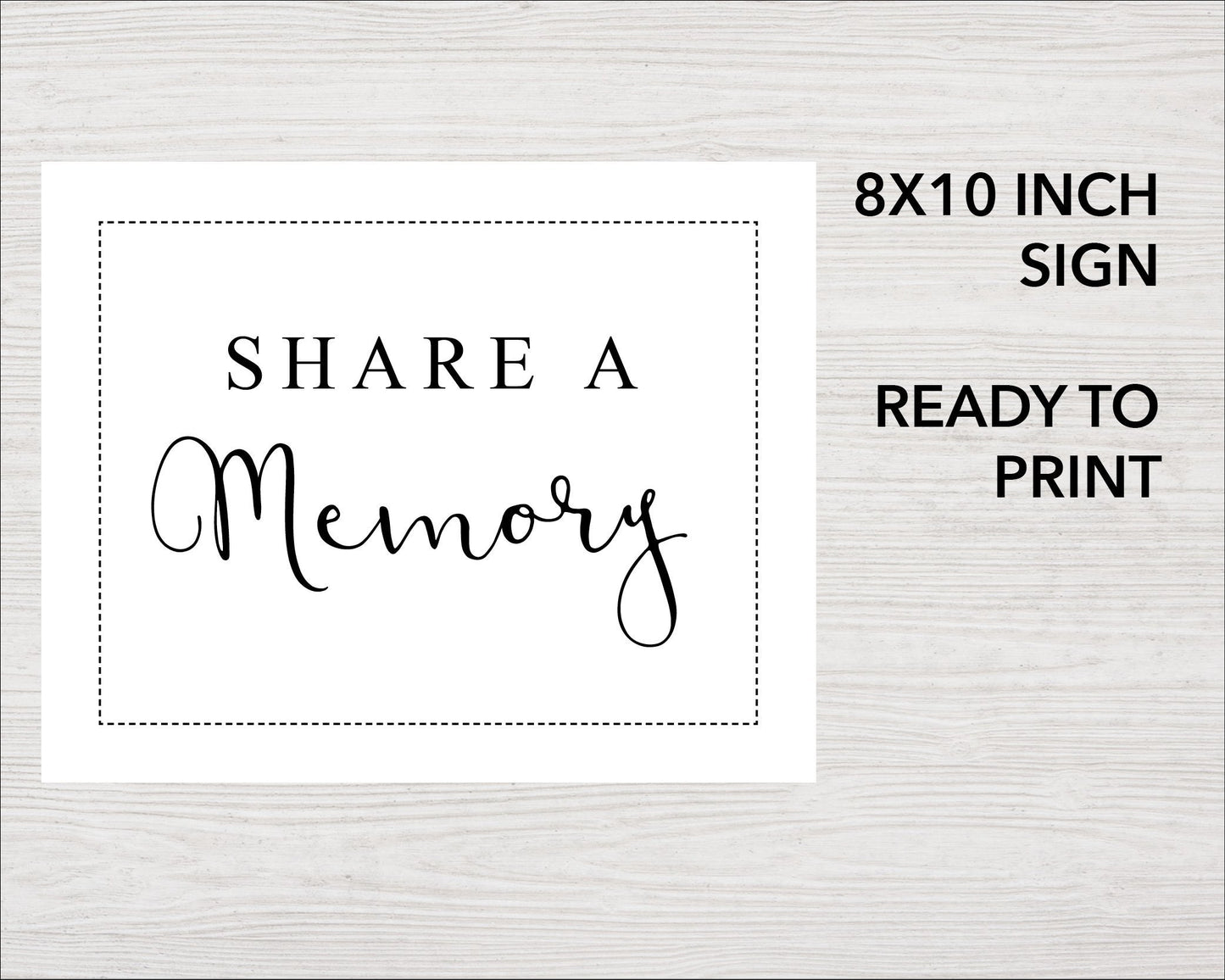 Classic Share a Memory Sign and Cards