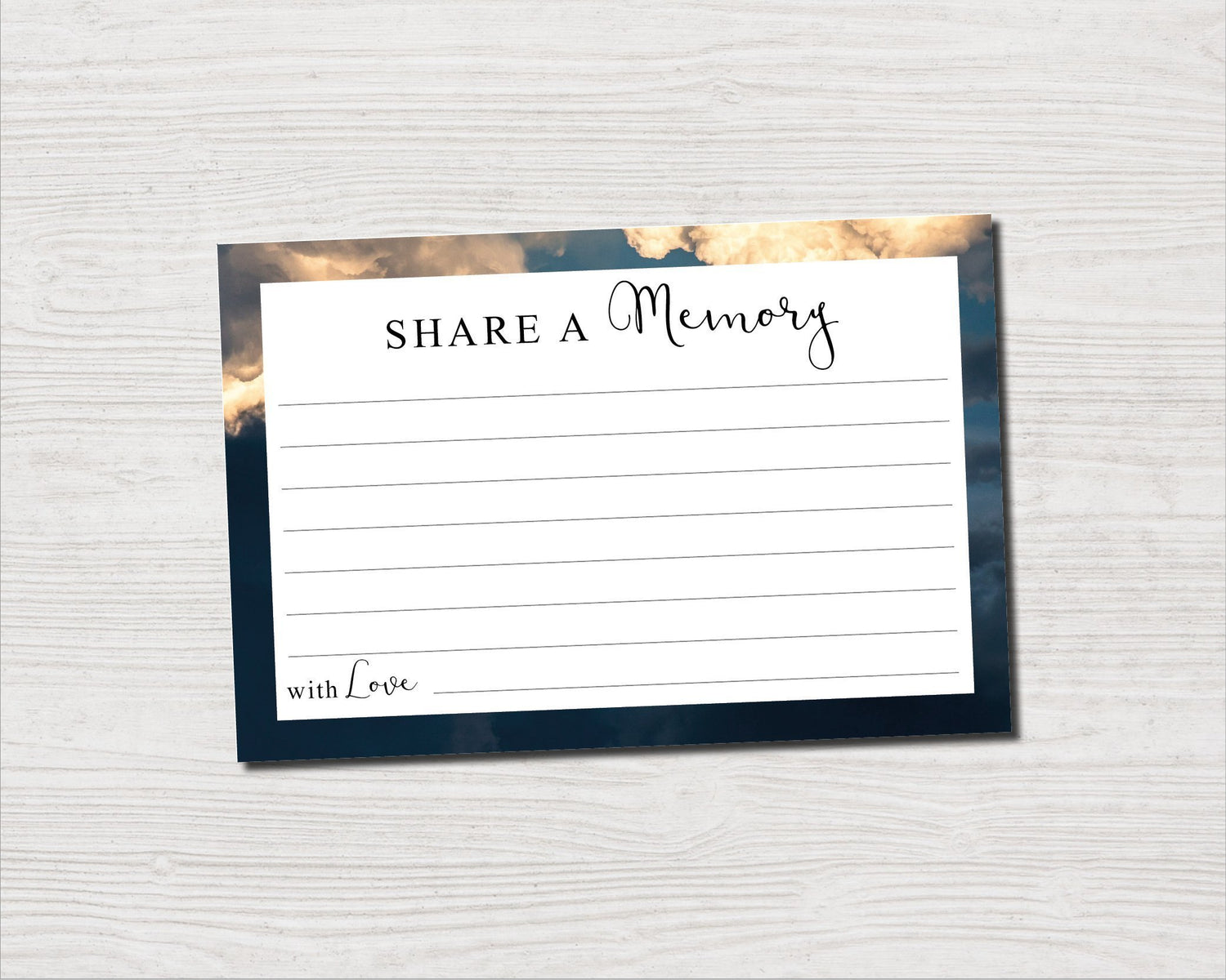 Sky Share a Memory Sign and Cards