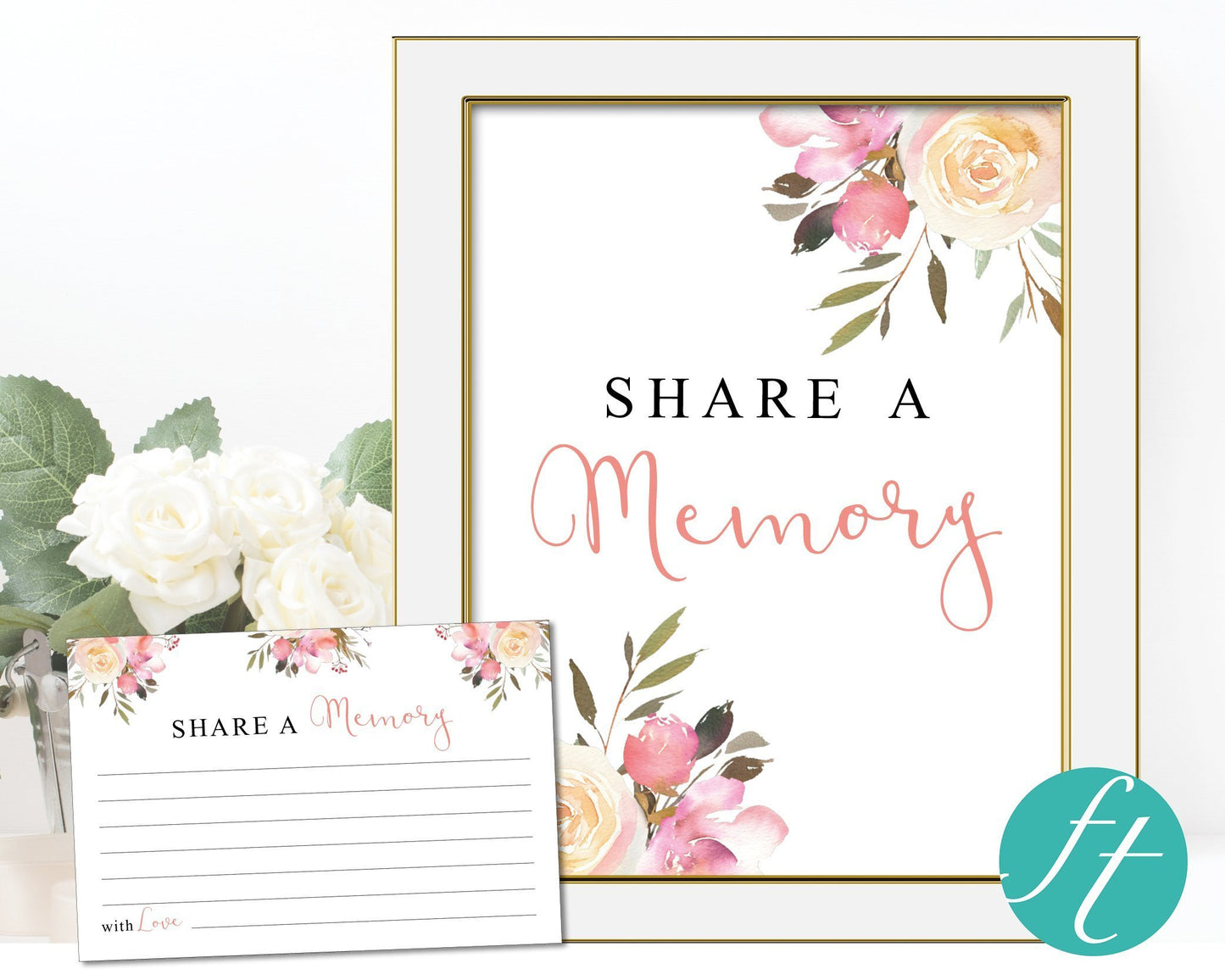 Spring Flowers Share a Memory Sign and Cards