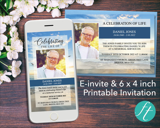 Beach Funeral e-Invite & Invitation Card