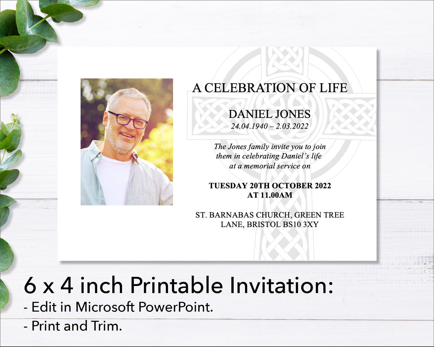 Catholic Cross Funeral e-Invite & Invitation Card