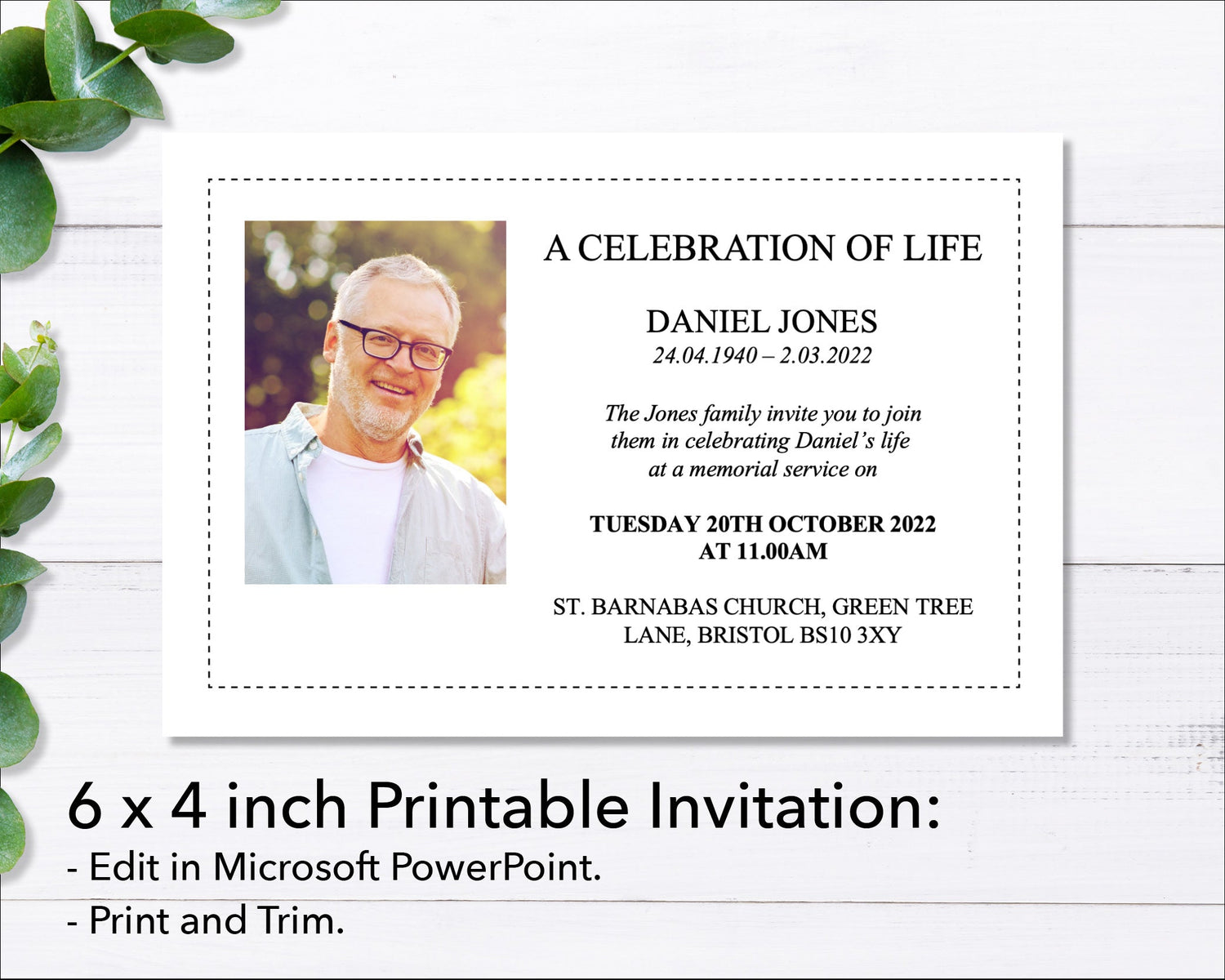 Classic Funeral e-Invite & Invitation Card