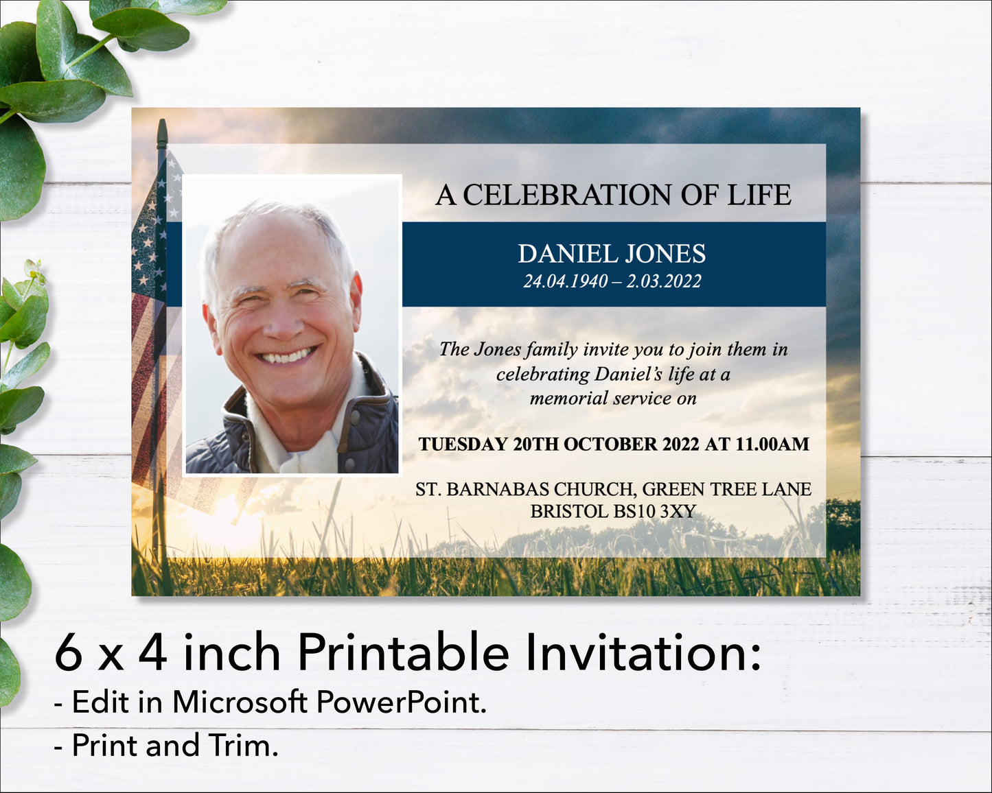 Military Funeral e-Invite & Invitation Card
