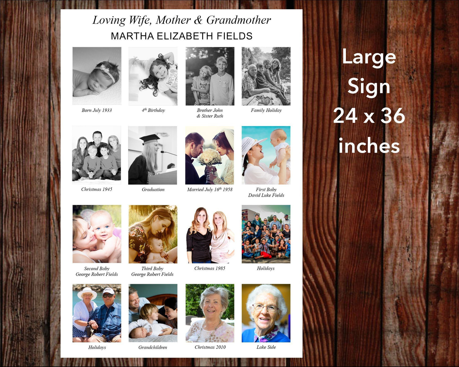 Memory Squares Funeral Welcome Sign