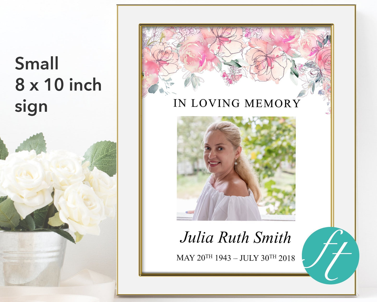 Pink Blush Funeral Welcome Sign