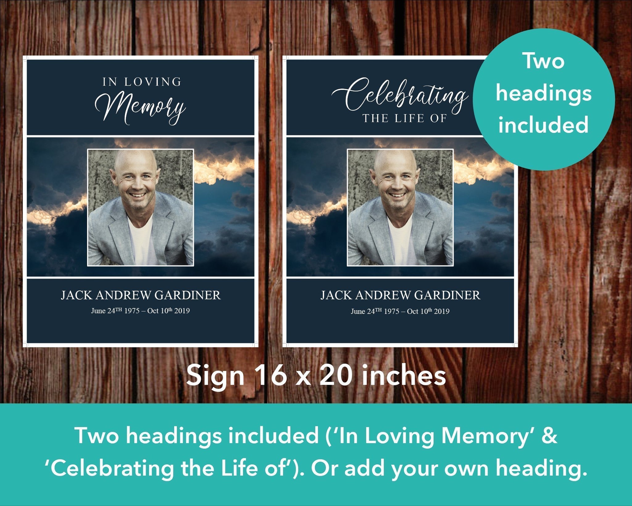 Funeral Welcome Poster for Men – Funeral Templates