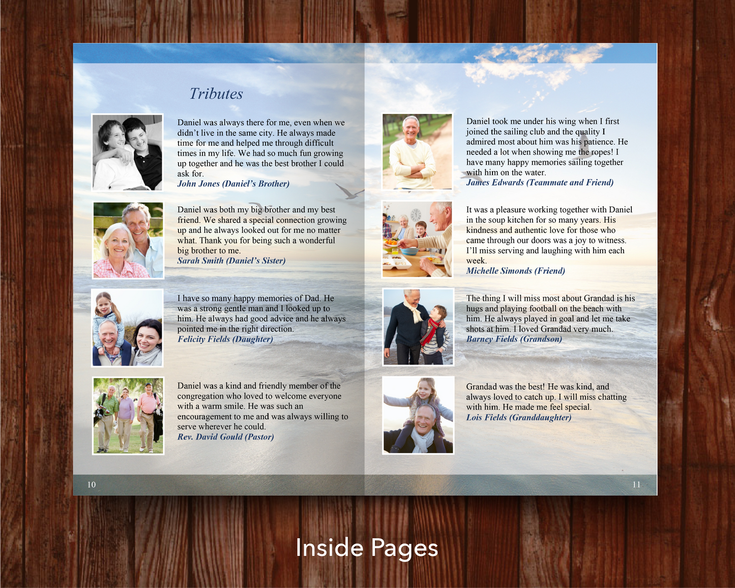 12 Page Beach Funeral Program Template