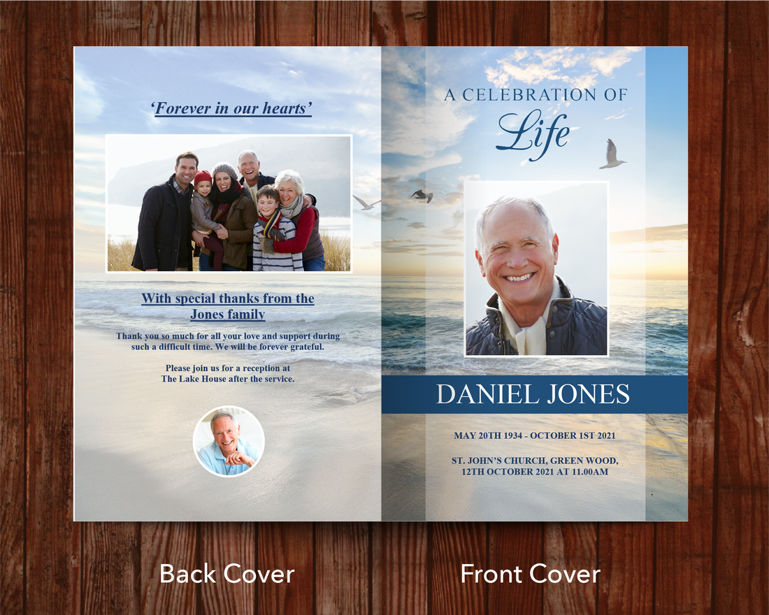 12 Page Beach Funeral Program Template – Funeral Templates