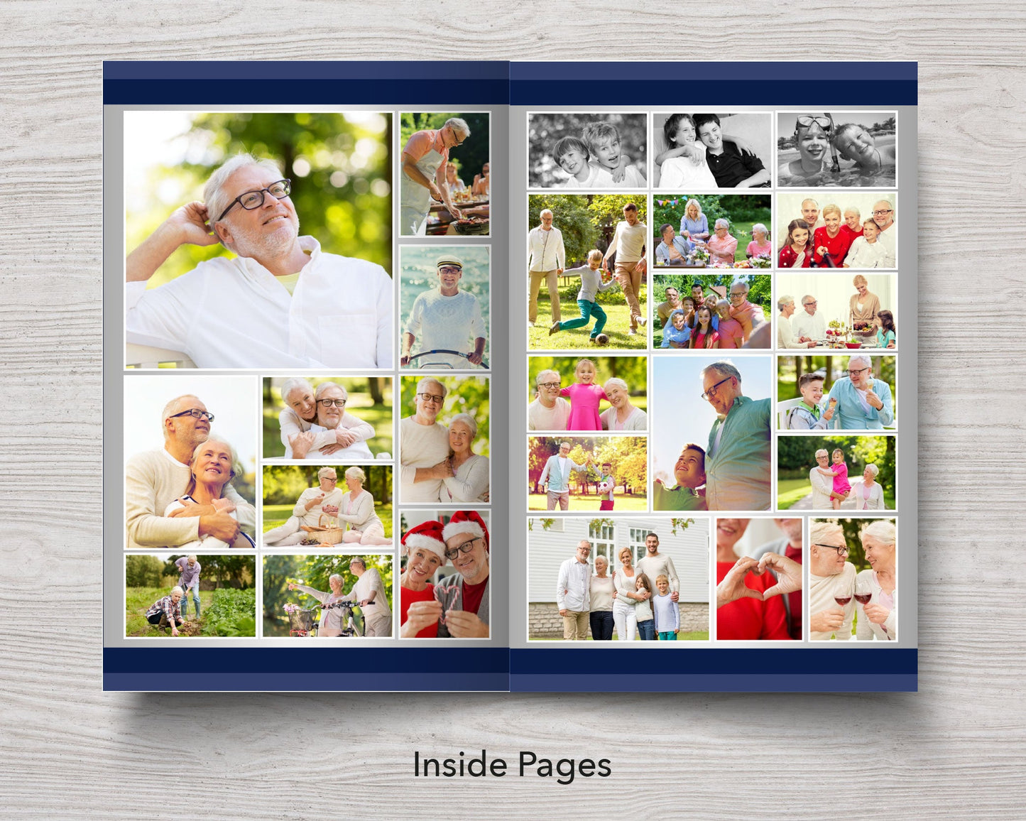 12 Page Classic Blue Funeral Program Template