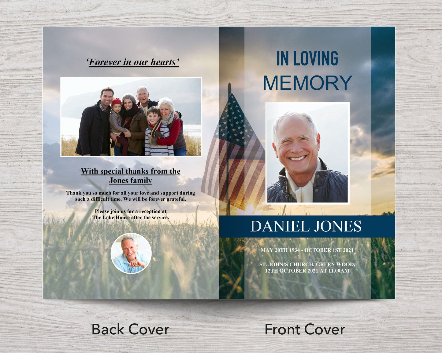 12 Page Military Funeral Program Template