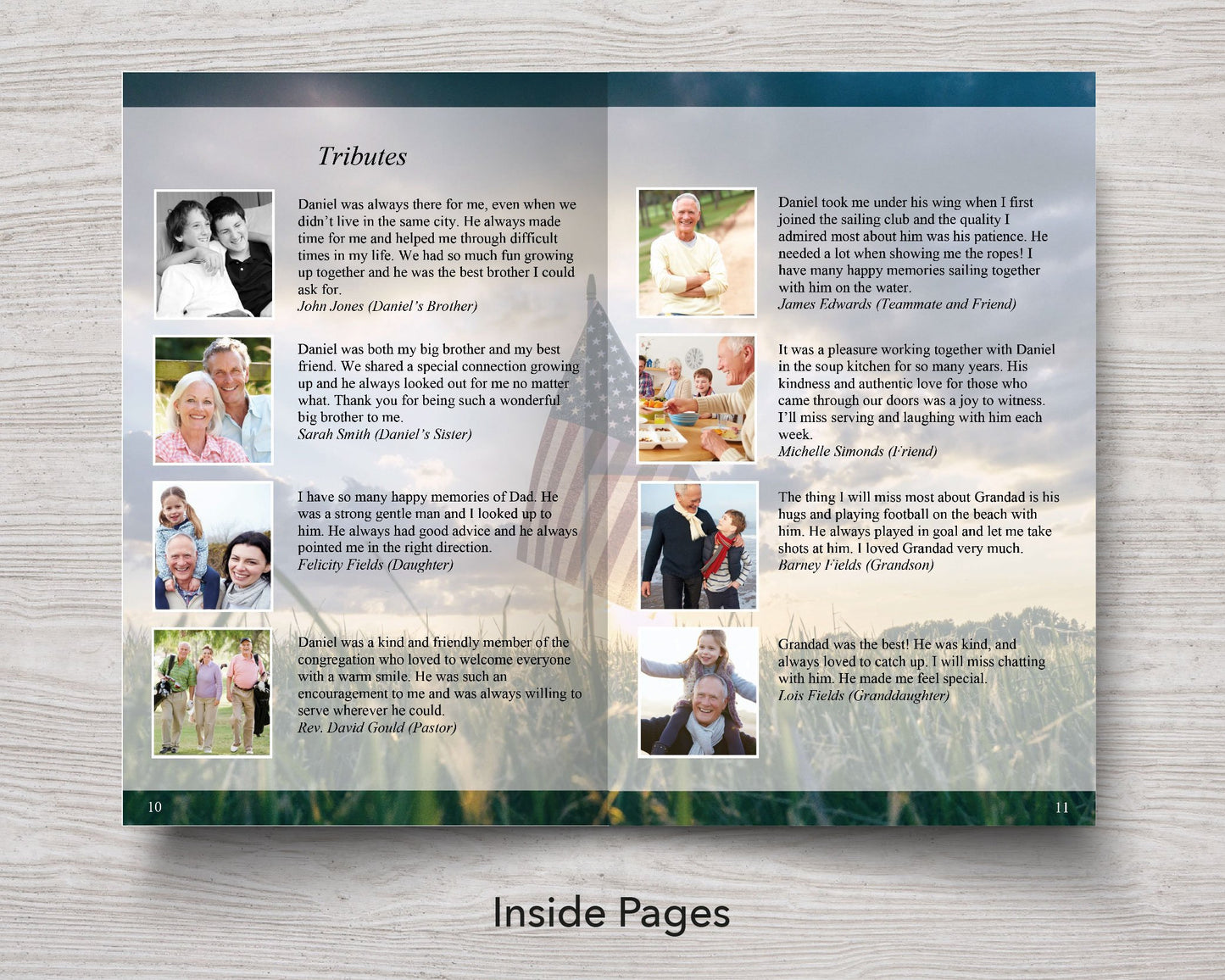 12 Page Military Funeral Program Template