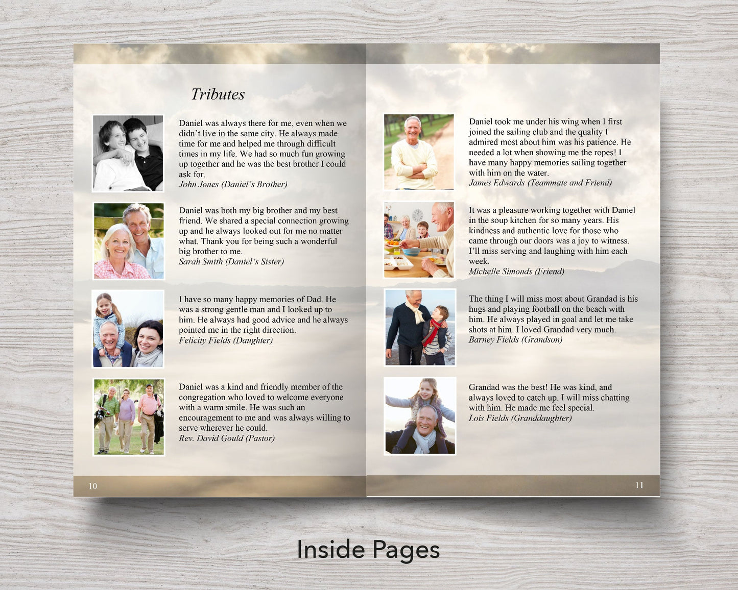 12 Page Mountain Top Funeral Program Template