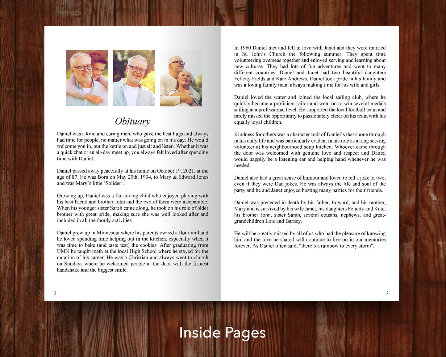 12 Page Photo Collage Funeral Program Template