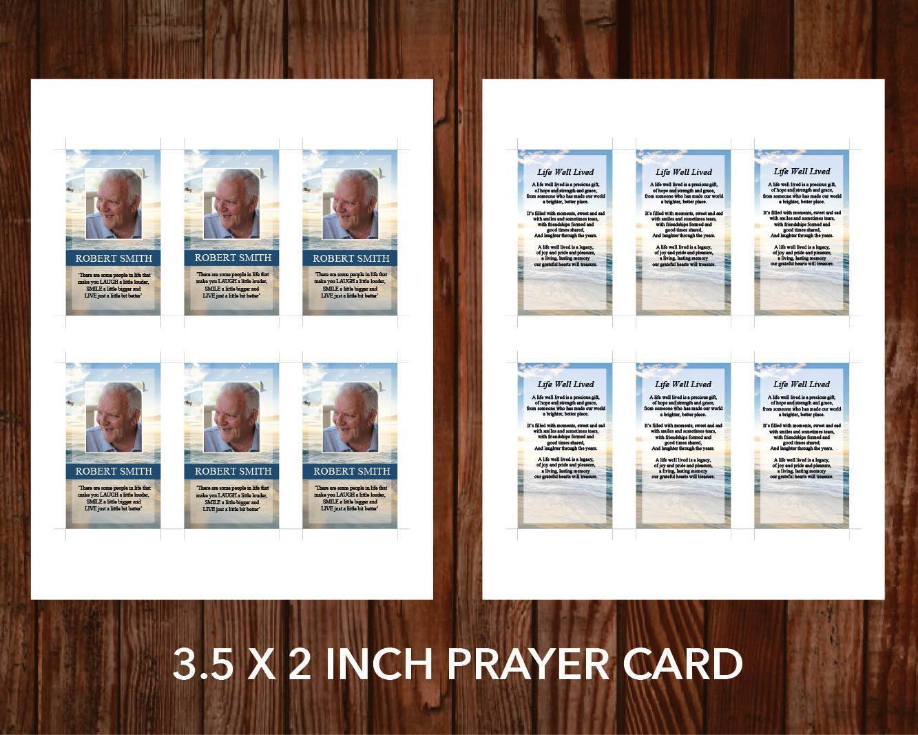 4 Page Beach Funeral Program Template + 4 matching Templates