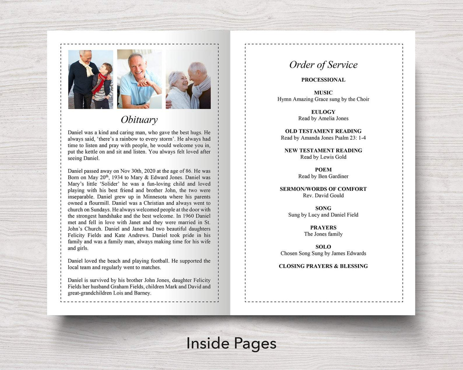 Free Sample Funeral Programs Free Sample Funeral Programs