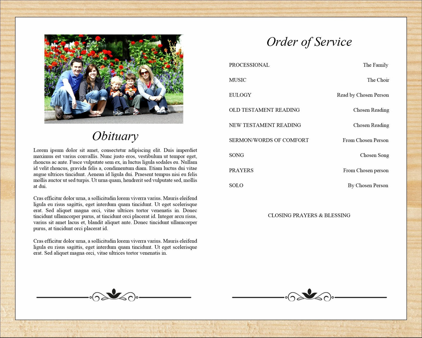 4 Page Elegant Funeral Program Template