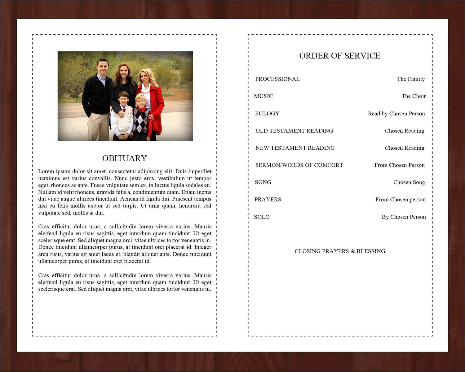 4 Page Essential Funeral Program Template