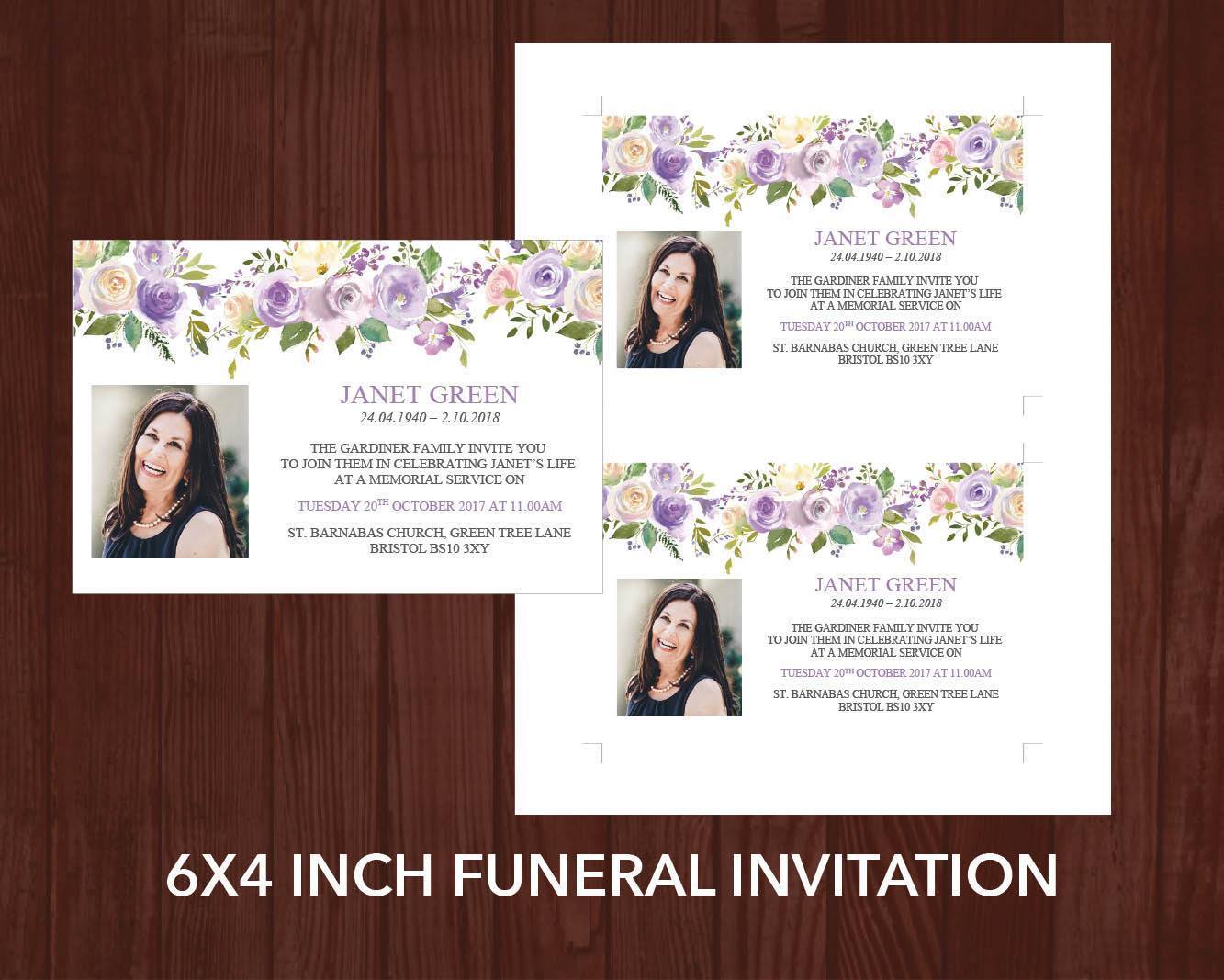 4 Page Lilac Bouquet Funeral Program Template + 4 matching Templates