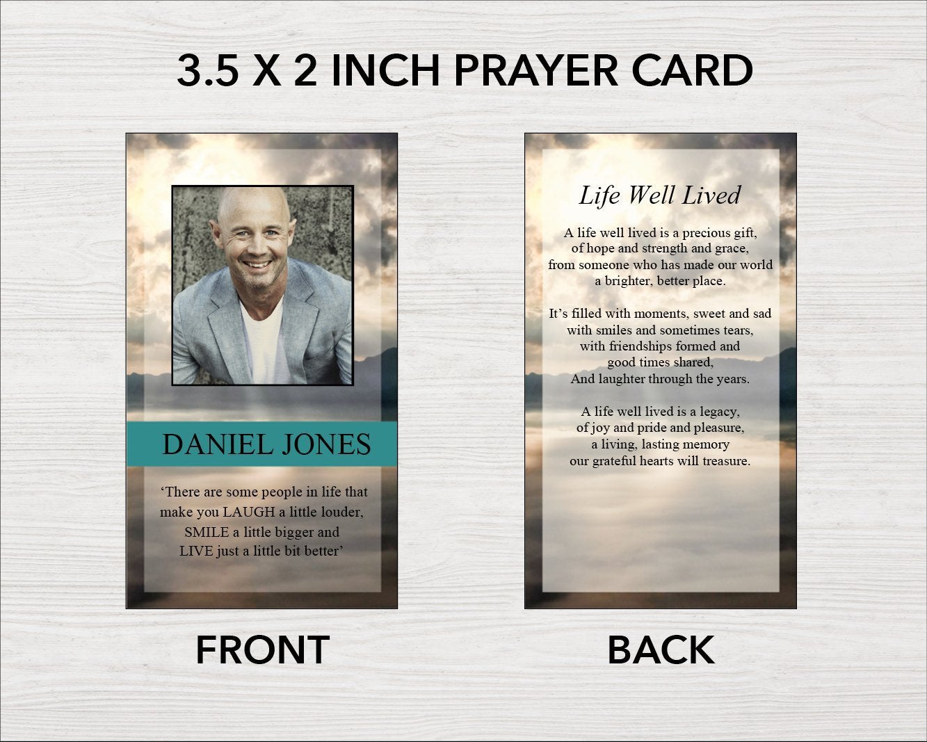4 Page Mountain Top Funeral Program Template + Prayer Card